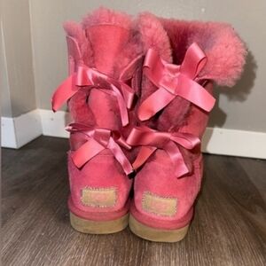 UGG Bailey Rhinestone Bow Boots Mauve Pink